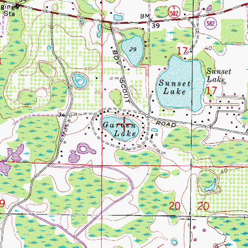 Topographic Map of Garden Lake, FL