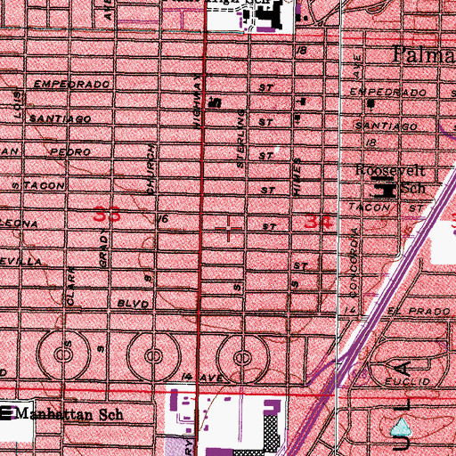 Topographic Map of Gardenia, FL