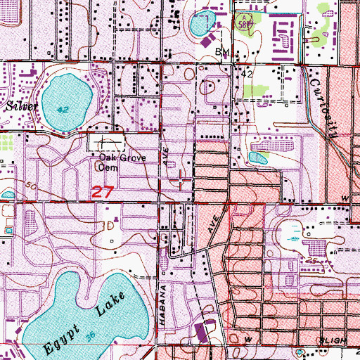 Topographic Map of Gardenia Heights, FL