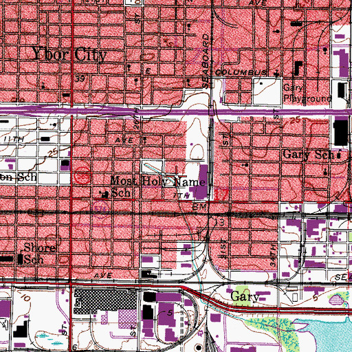 Topographic Map of Garytown, FL