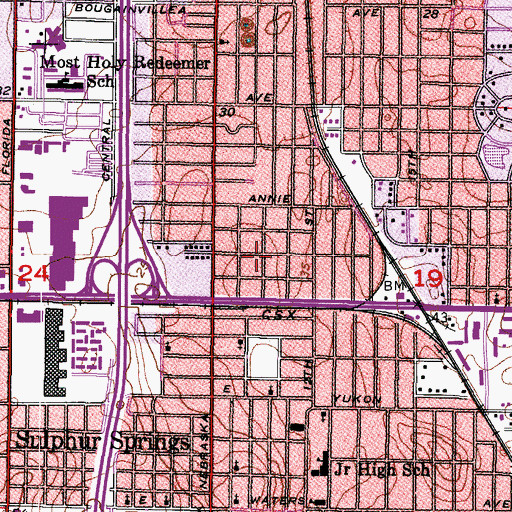 Topographic Map of Gateway, FL