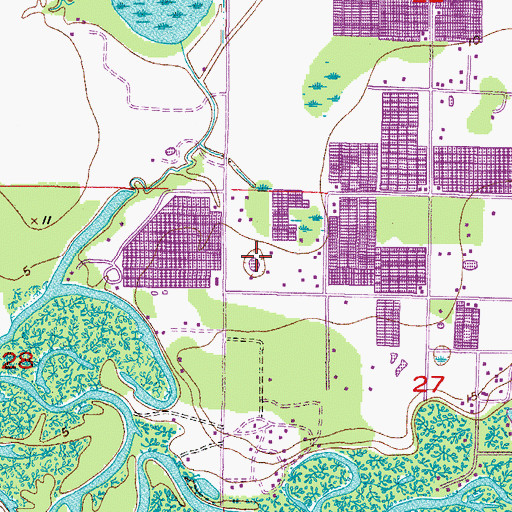 Topographic Map of Gaudys Paradise, FL