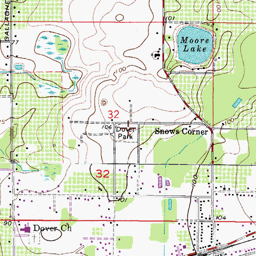 Topographic Map of Gavin Estates, FL