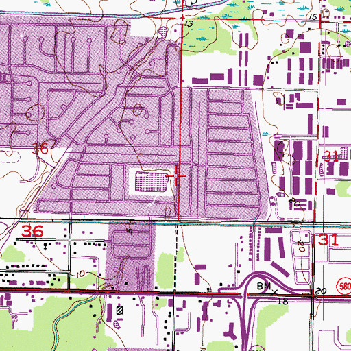 Topographic Map of George Road Estates, FL