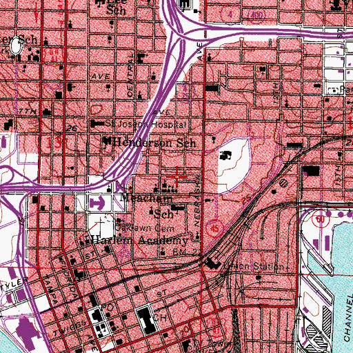 Topographic Map of Giddens, FL