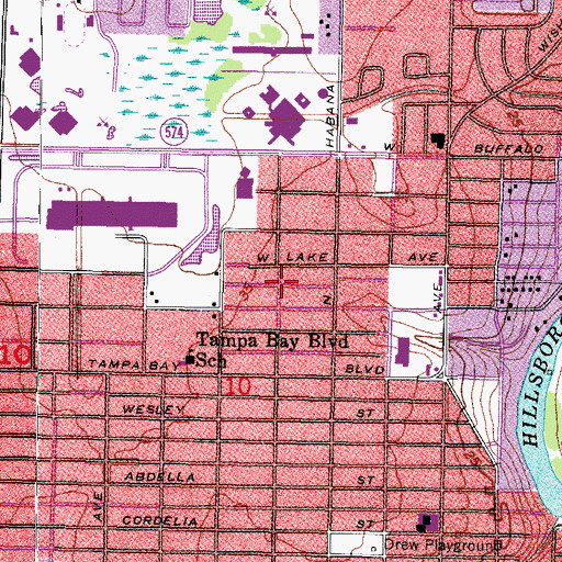 Topographic Map of Glennoaks, FL