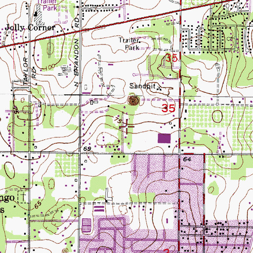 Topographic Map of Goins Terrace, FL