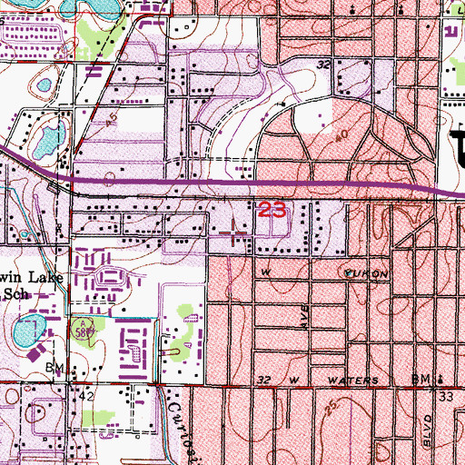 Topographic Map of Golden Park, FL