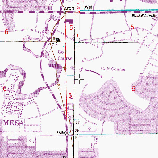 Topographic Map of Dobson Ranch, AZ