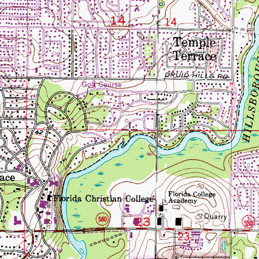 Topographic Map of Golf Manor, FL