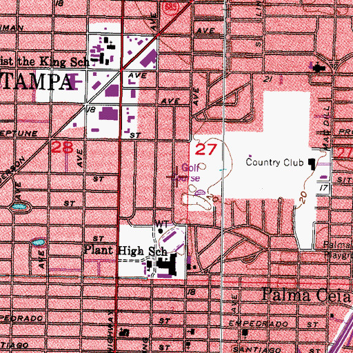 Topographic Map of Golf View Estates, FL