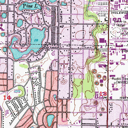 Topographic Map of Golf View Heights, FL