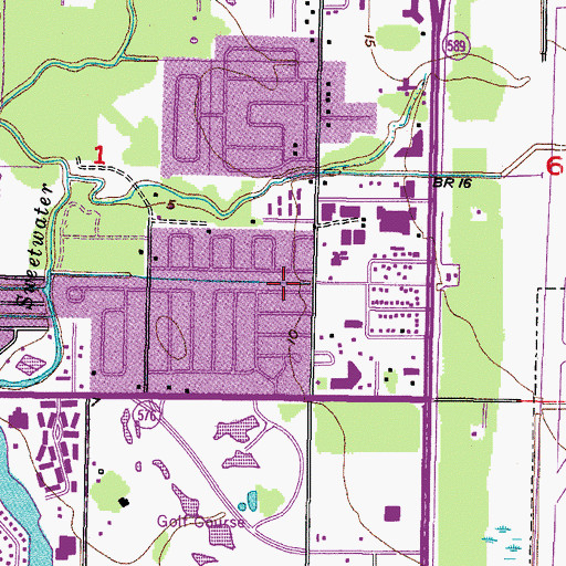 Topographic Map of Golfwood Estates, FL
