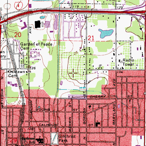 Topographic Map of Gordon Oaks, FL