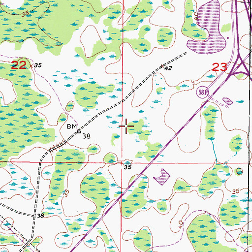Topographic Map of Grand Reserve at Tampa Palms, FL