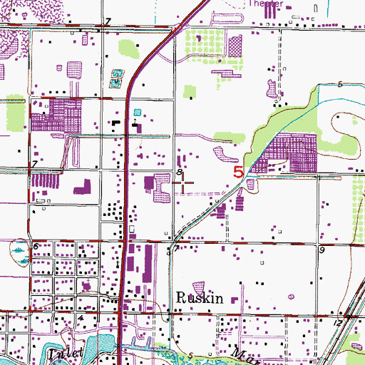 Topographic Map of Green Acres, FL
