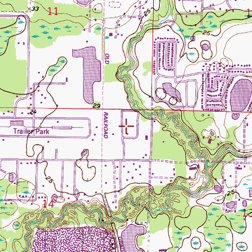 Topographic Map of Green Grass Acres, FL