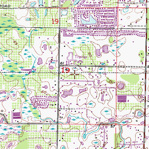 Topographic Map of Green Meadow, FL