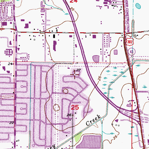 Topographic Map of Green Ridge Estates, FL