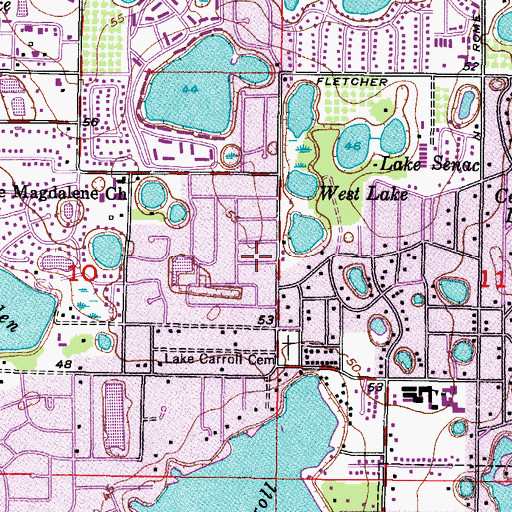 Topographic Map of Greenmoor, FL