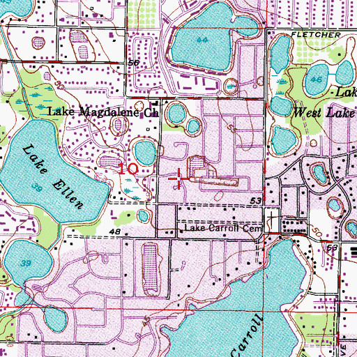 Topographic Map of Greenmoor Grove, FL