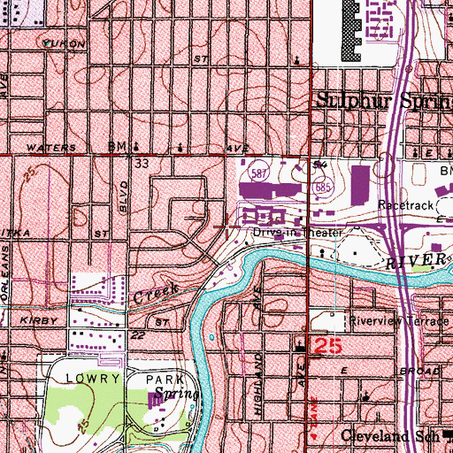 Topographic Map of Greentree, FL