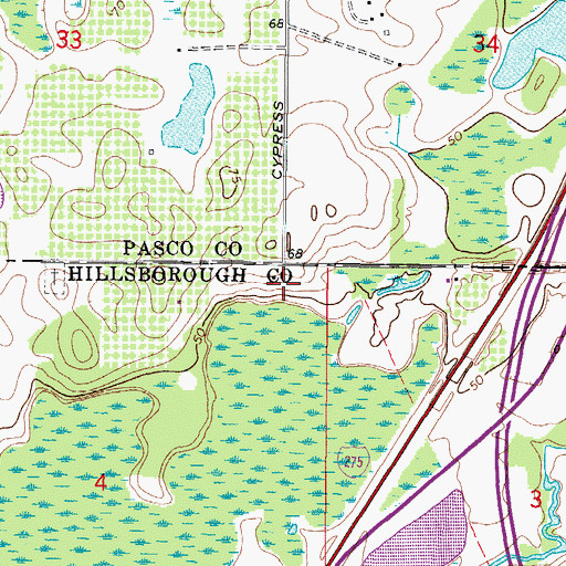 Topographic Map of Greer Ranch, FL