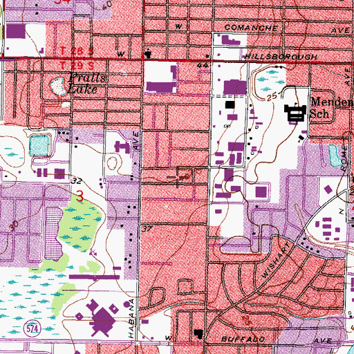 Topographic Map of Grenelle Gardens, FL