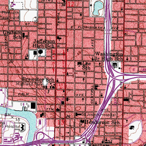 Topographic Map of Grove Heights, FL