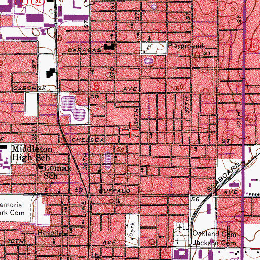 Topographic Map of Grove Hill Heights, FL