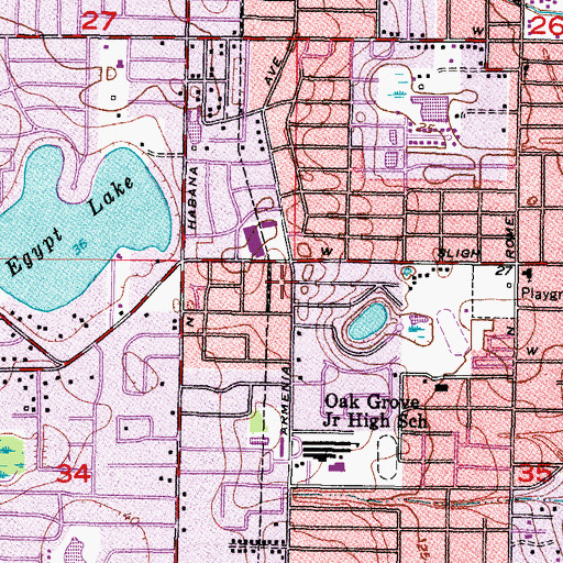 Topographic Map of Grover Estates, FL