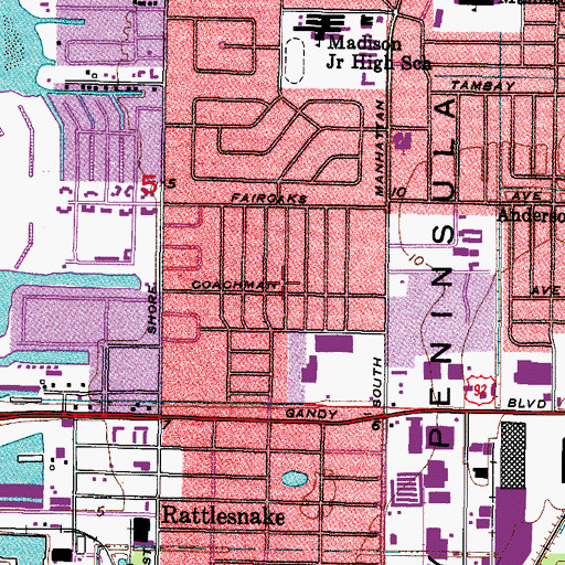 Topographic Map of Guernsey Estates, FL