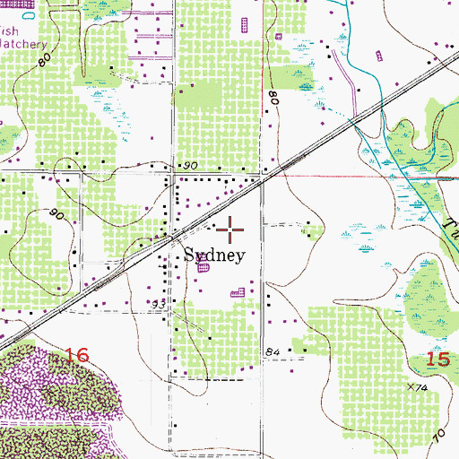 Topographic Map of Gwaltney Acres, FL