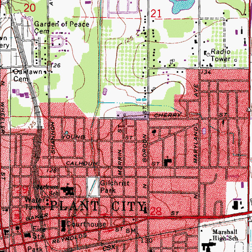 Topographic Map of Haggard, FL