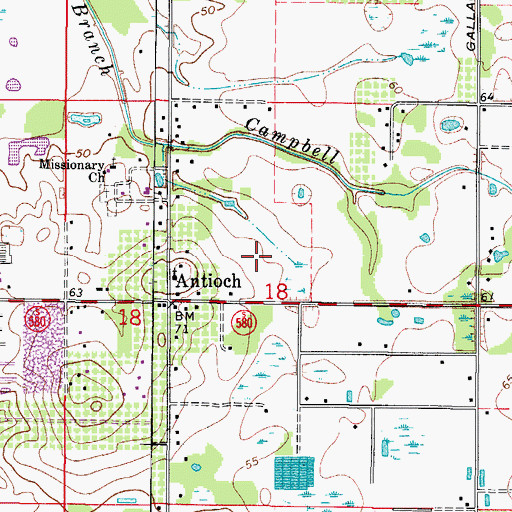 Topographic Map of Hales Estates, FL