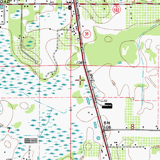 Topographic Map of Ham Acres, FL