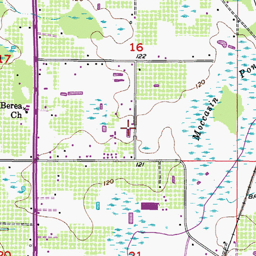 Topographic Map of Hamilton Hills, FL