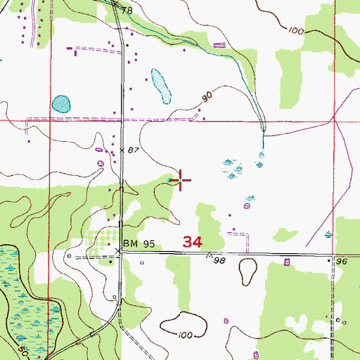 Topographic Map of Hammock Oaks Reserve, FL