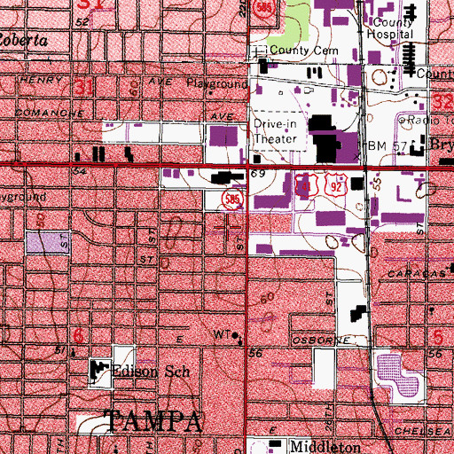 Topographic Map of Hampshire Park, FL