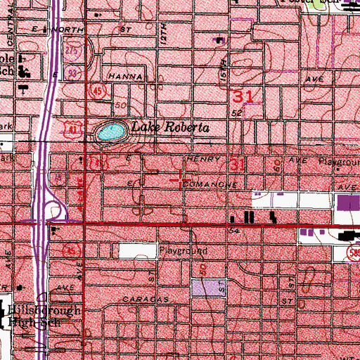 Topographic Map of Hampton Terrace, FL