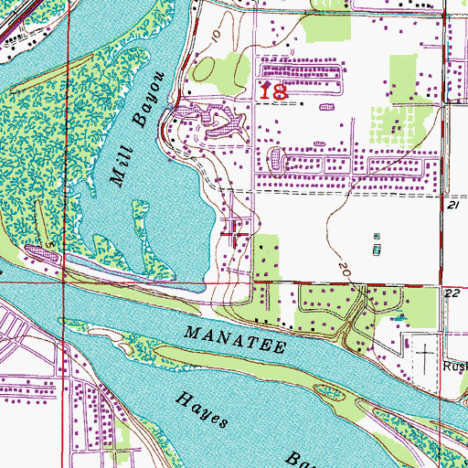 Topographic Map of Hamton, FL