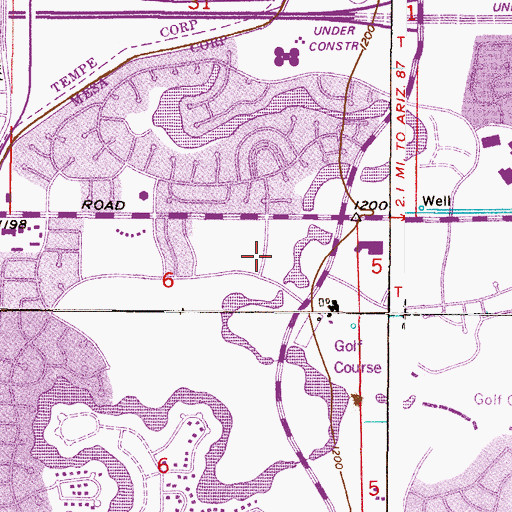 Topographic Map of Dobson Shores, AZ