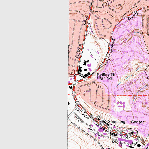 Topographic Map of Palos Verdes Peninsula High School, CA
