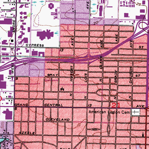 Topographic Map of Hanan Estates, FL