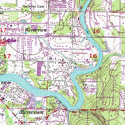 Topographic Map of Hancock, FL