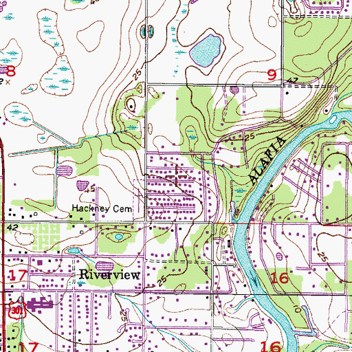 Topographic Map of Happy Acres, FL