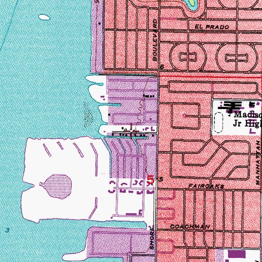 Topographic Map of Harbor Shores, FL