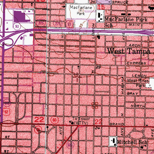 Topographic Map of Harding, FL