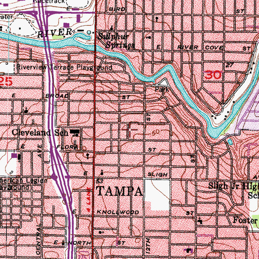 Topographic Map of Harris Branch, FL