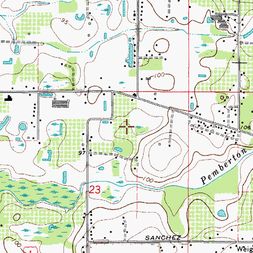 Topographic Map of Hawk Woods, FL